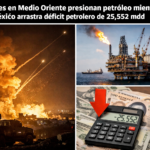 Tensiones en Medio Oriente presionan petróleo mientras México arrastra déficit petrolero de 25,552 mdd: CCE