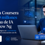 Apuesta Coursera US$100 millones por firma de IA de Andrew Ng