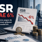 ISR retrocede 6% a julio; Hacienda se apoya en IVA e importaciones
